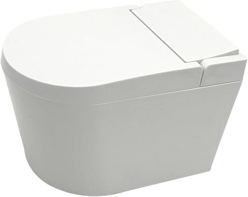 علبة سجائر بيضاء مثبتة على الحائط مع غطاء على شكل مرحاض صغير مقاوم للريح لحاوية رماد الحمام - Image 1